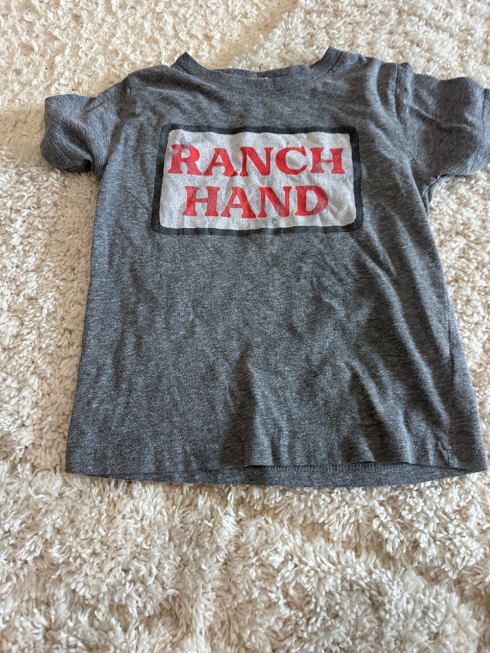 Kids Gray 'Ranch Hand' Graphic Tee - Red Print